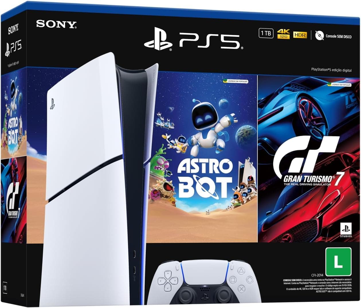 PlayStation 5 Slim Digital - Pacote ASTRO BOT e Gran Turismo 7
