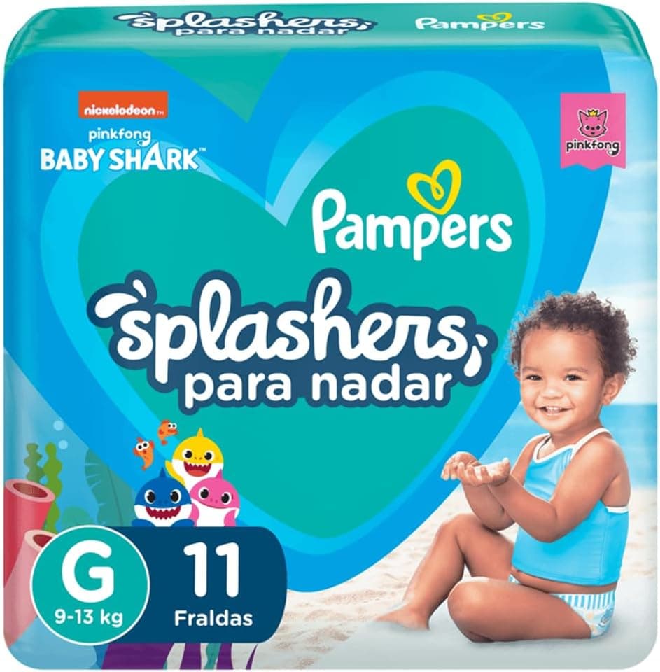 Imagem do produto Fraldas Descartáveis Para Água Pampers Splashers Baby Shark M-G 11 fraldas