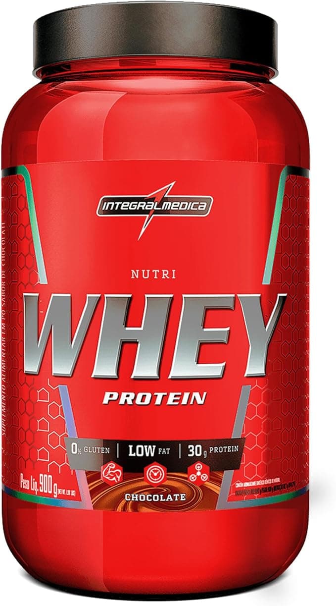 Imagem do produto Integralmédica – Nutri Whey Protein Chocolate – Suplemento Alimentar – Fonte de Proteínas e Carboidratos – Pote 900g